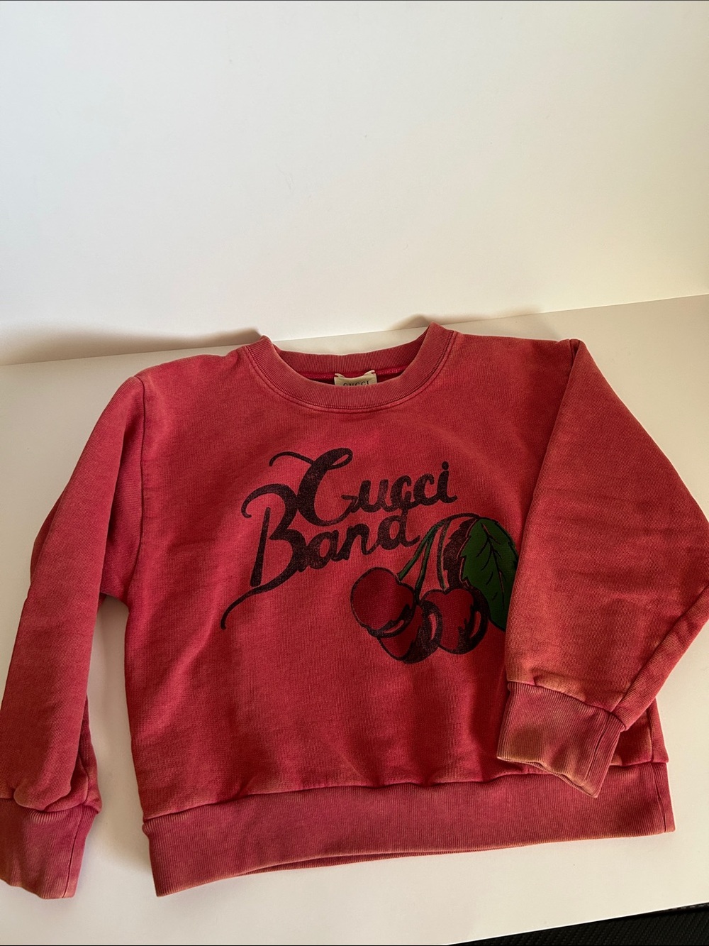 Gucci Kids Pink-Red Cherry Logo Sweatshirt